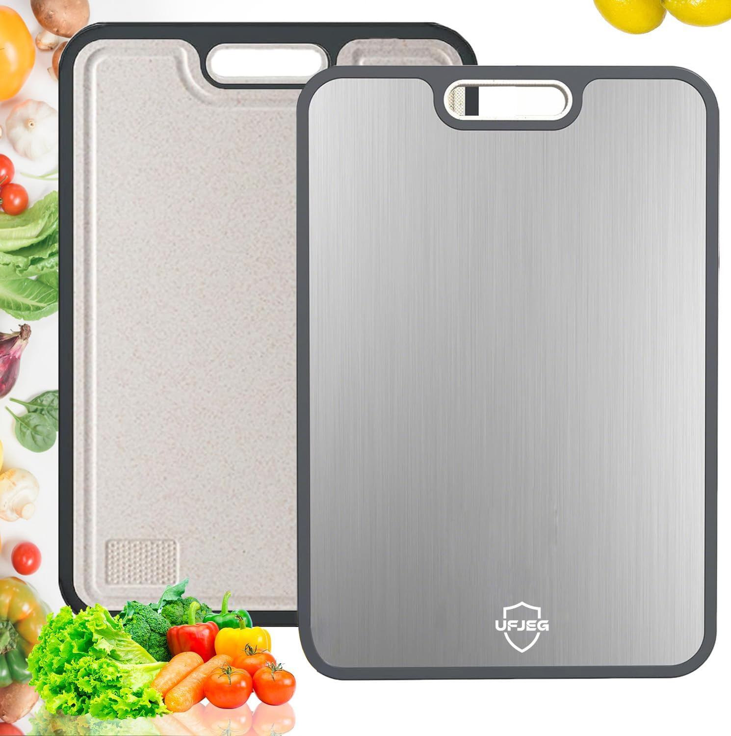 Titanium Cutting Board for Kitchen, Cutting Board Double Sided Food Grade, Pure