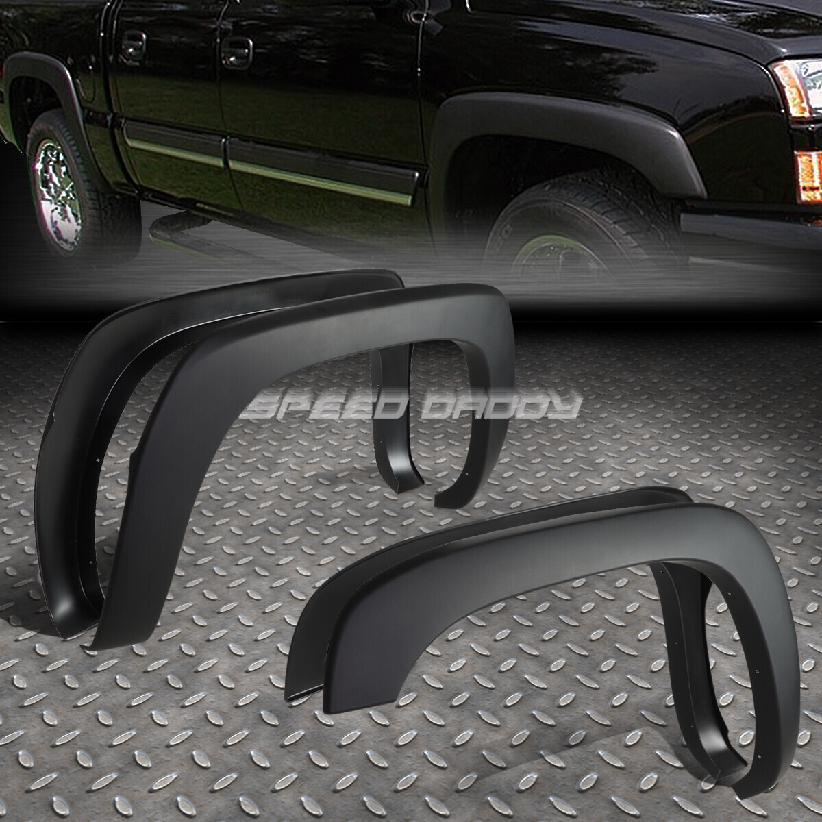 [4PCS] FOR 99-07 SILVERADO SIERRA PAINTABLE BLACK OE STYLE WHEEL FENDER FLARES