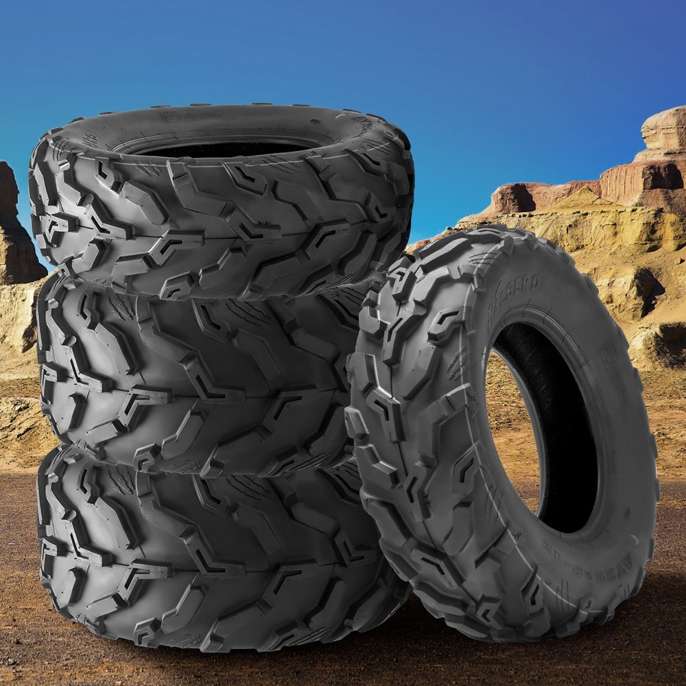 Full Set 4 25x8-12 25x10-12 ATV Tires 25x8x12 25x10x12 UTV Mud All Terrain 6PR