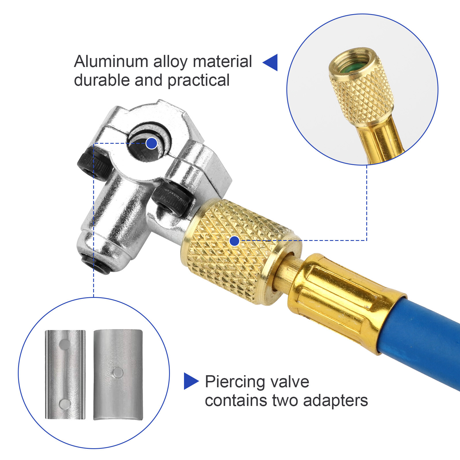 BPV31 Bullet Piercing Tap Valve Kit Refrigerator Fluoridation w/ Pressure Gauge