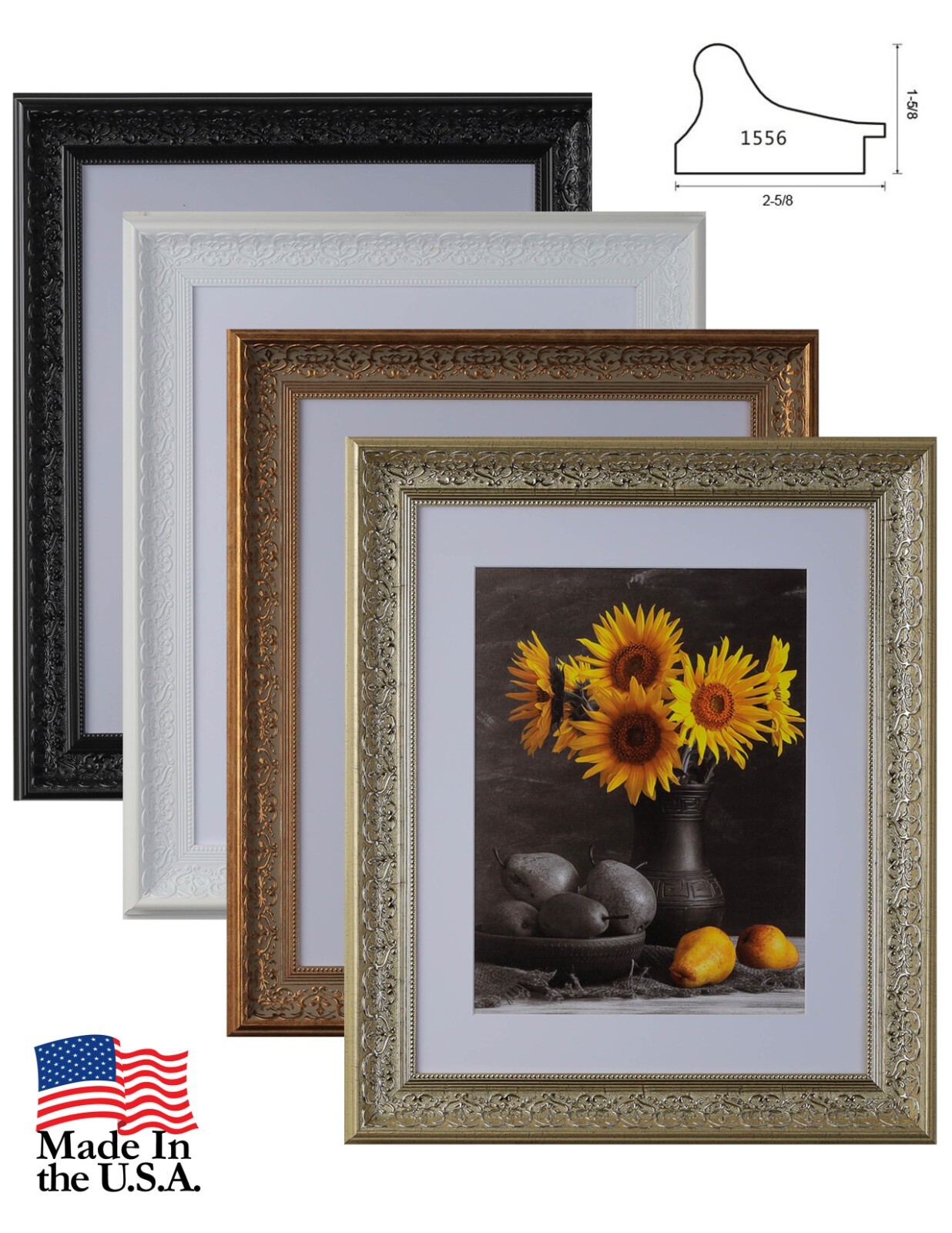 2-5/8" Bronze Gold Picture Frame 11x14 12x18 16x20 24x36 30x40 36x36 + 1556-MM2