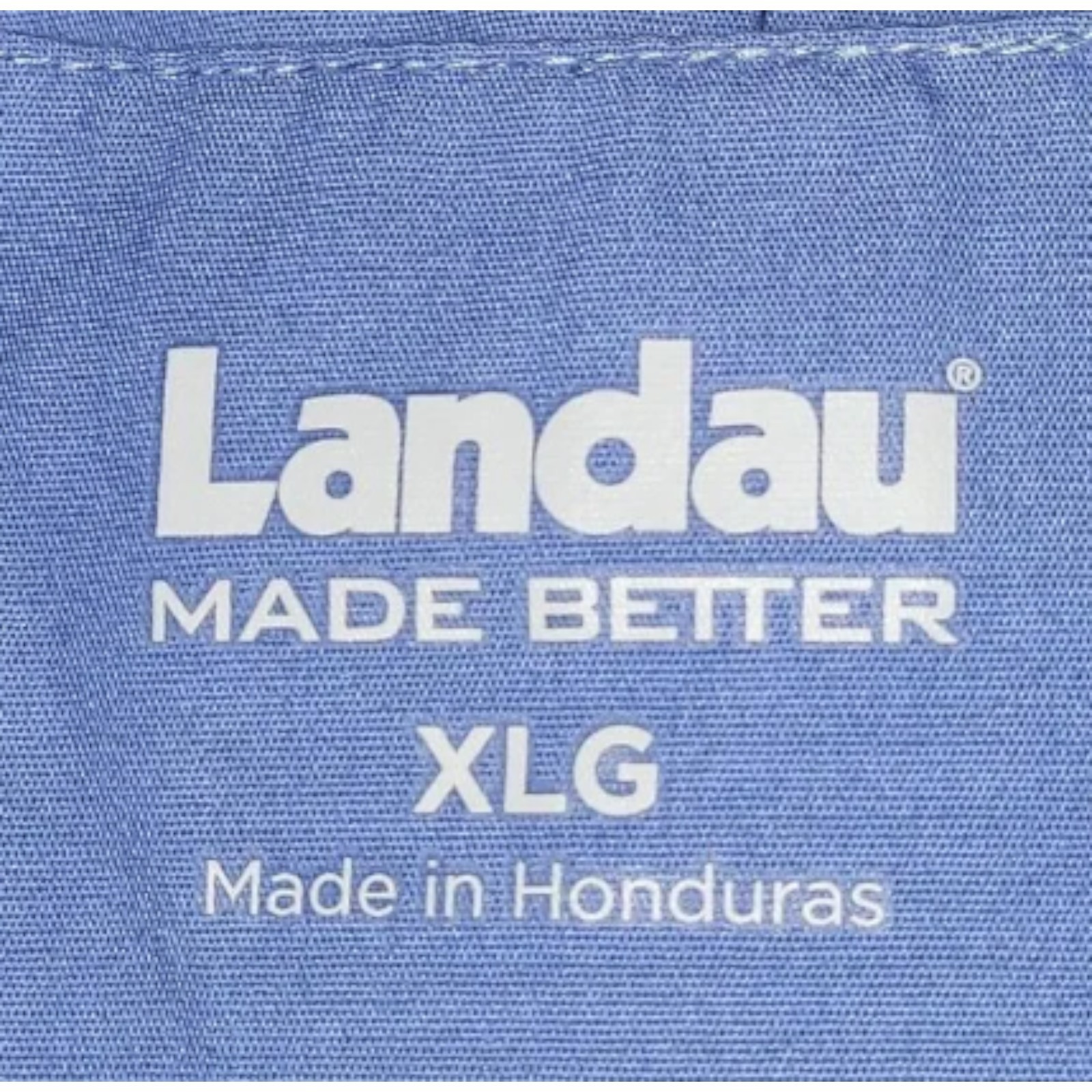 NEW Landau X-Large Blue Cotton Medical Scrub Jacket Snap Front Rib Cuffs Pockets