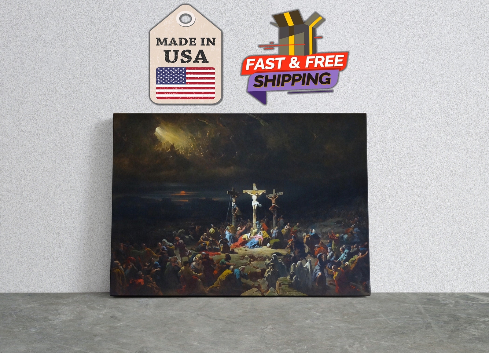 The Last Sigh of Christ Julien Michel Gué 1840 Christian Religious Art Canvas Wa