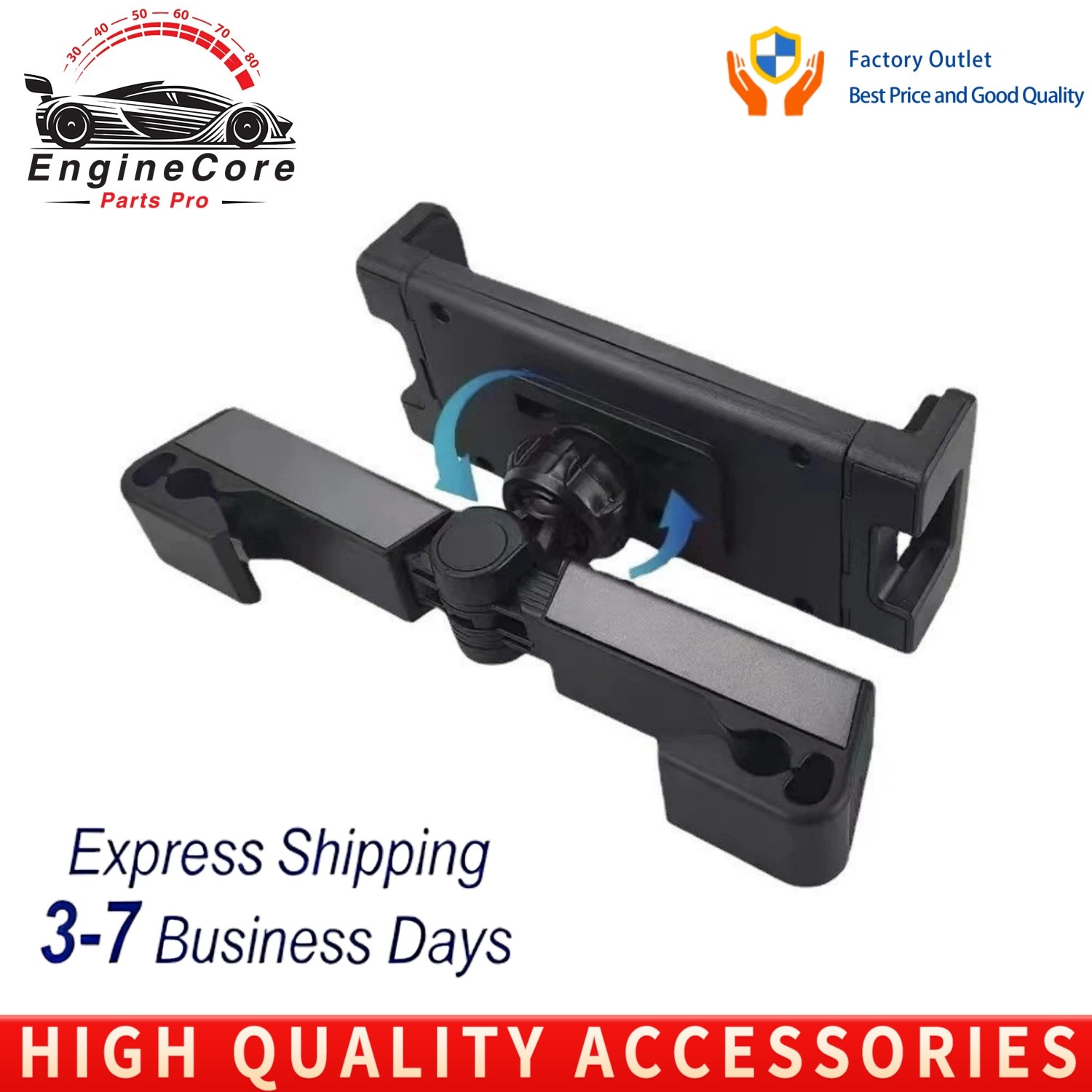 Headrest Mount 360° Car Back Seat Tablet Holder for 4.7-12.9" iPad Phone Samsung