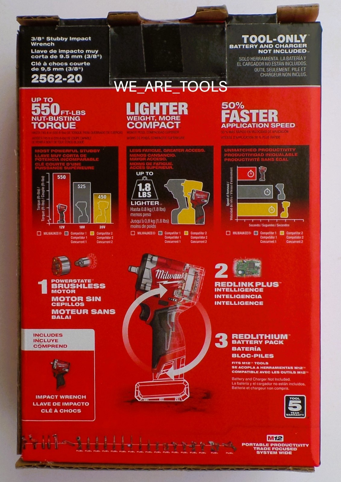NEW Milwaukee 2562-20 M12 FUEL 3/8" Stubby Impact Wrench w/ Friction Ring
