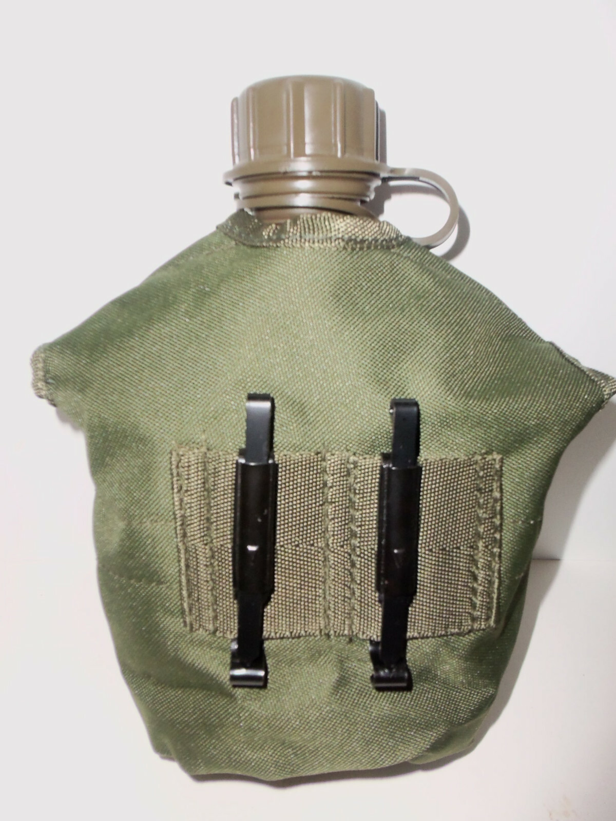 NEW Tactical Military 1qt Canteen COVER with Alice Clips and Side Pouch OD GREEN