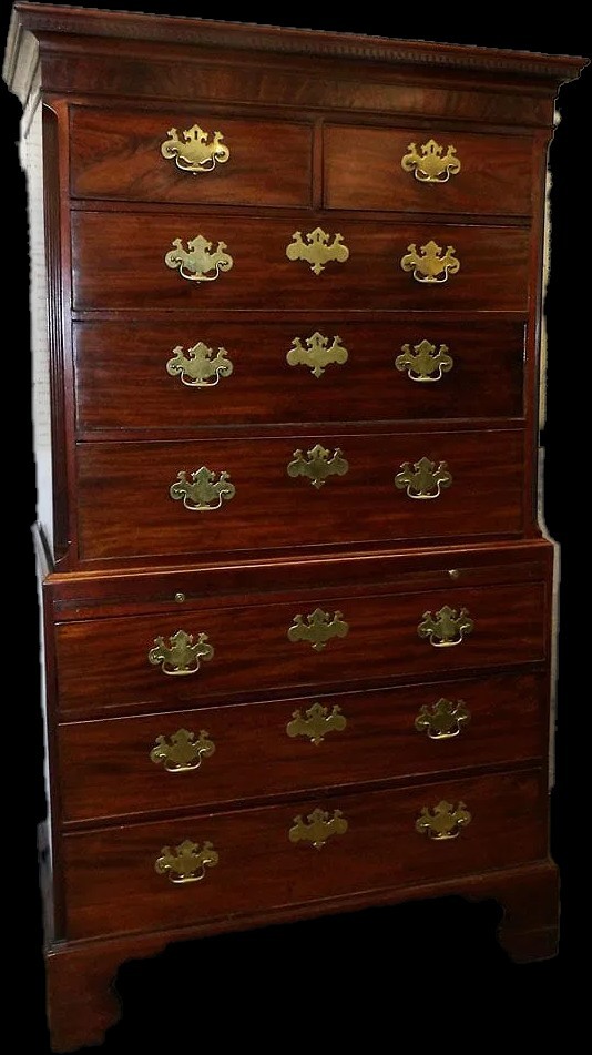 English Chest On Chest With Pull Out Silde 19thc