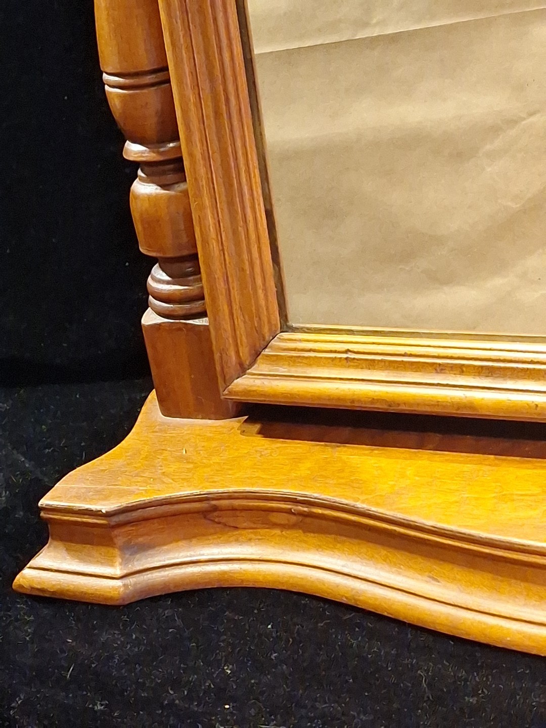 Antique Wood Tabletop Vanity Dressing Table with Falconer Durever Swivel Mirror