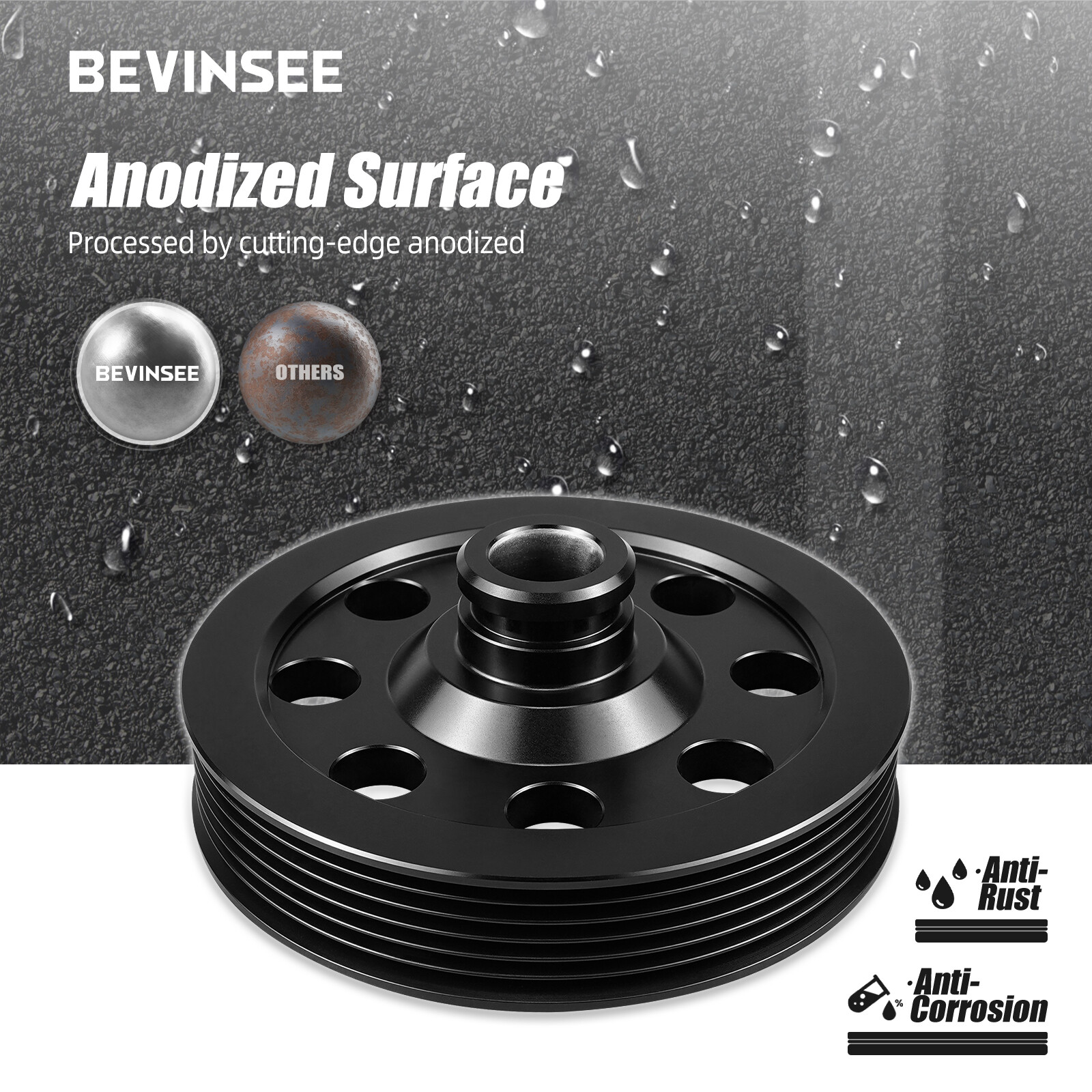 For LS Vortec Truck 5" Billet Aluminum Small Diameter Power Steering Pulley