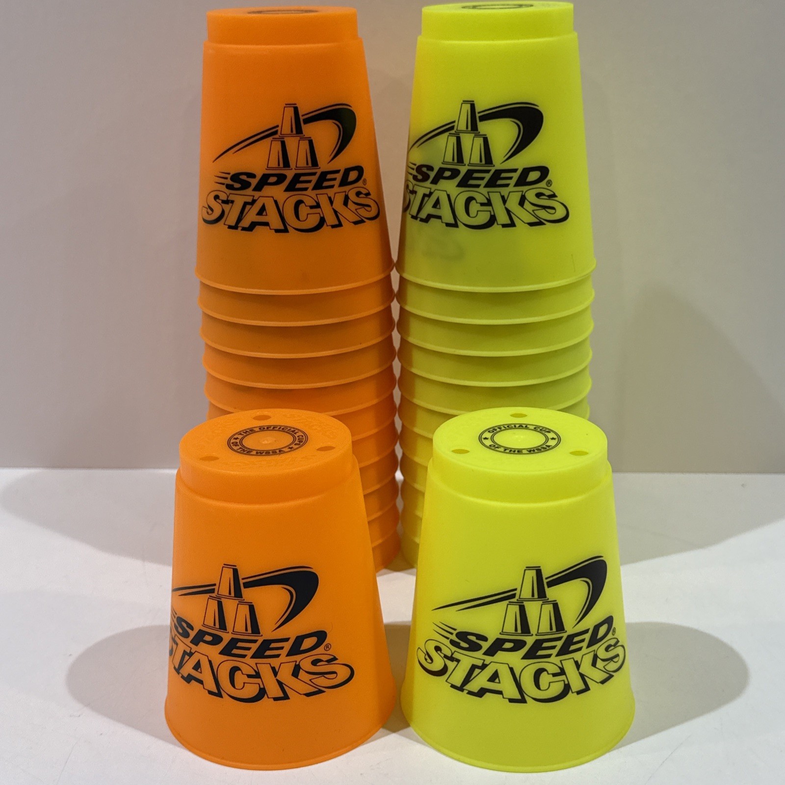 Speed Stacks WSSA Official Cups 2 Stacks of 12 - Yellow & Orange- FREE SHIP!