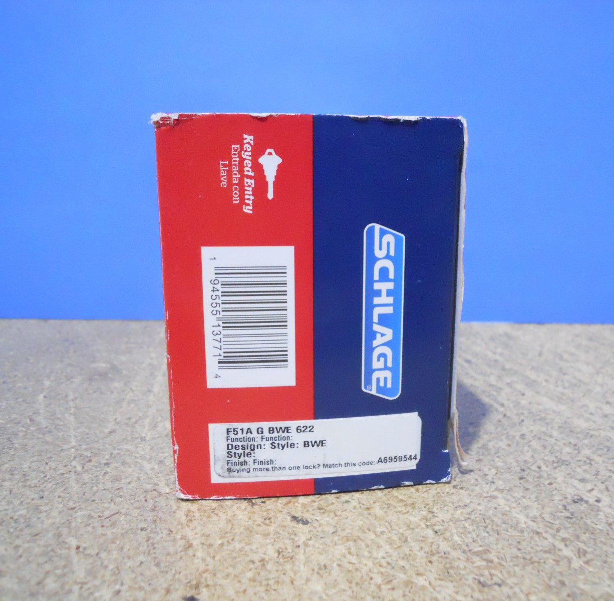 Schlage Keyed Entry Bowery Knob Collins Trim Matte Black F51A G BWE 622