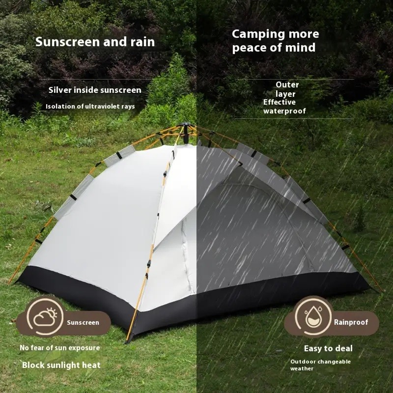 3-4 Person Automatic Camping Tent Hiking Instant Canopy Pop Up Tents Waterproof