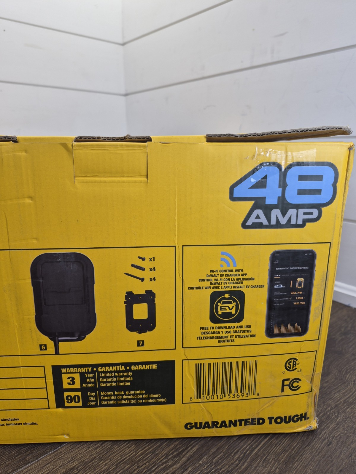 DEWALT Level-2 Wall Mounted Electric Vehicle EV Charger up to 48 Amps New