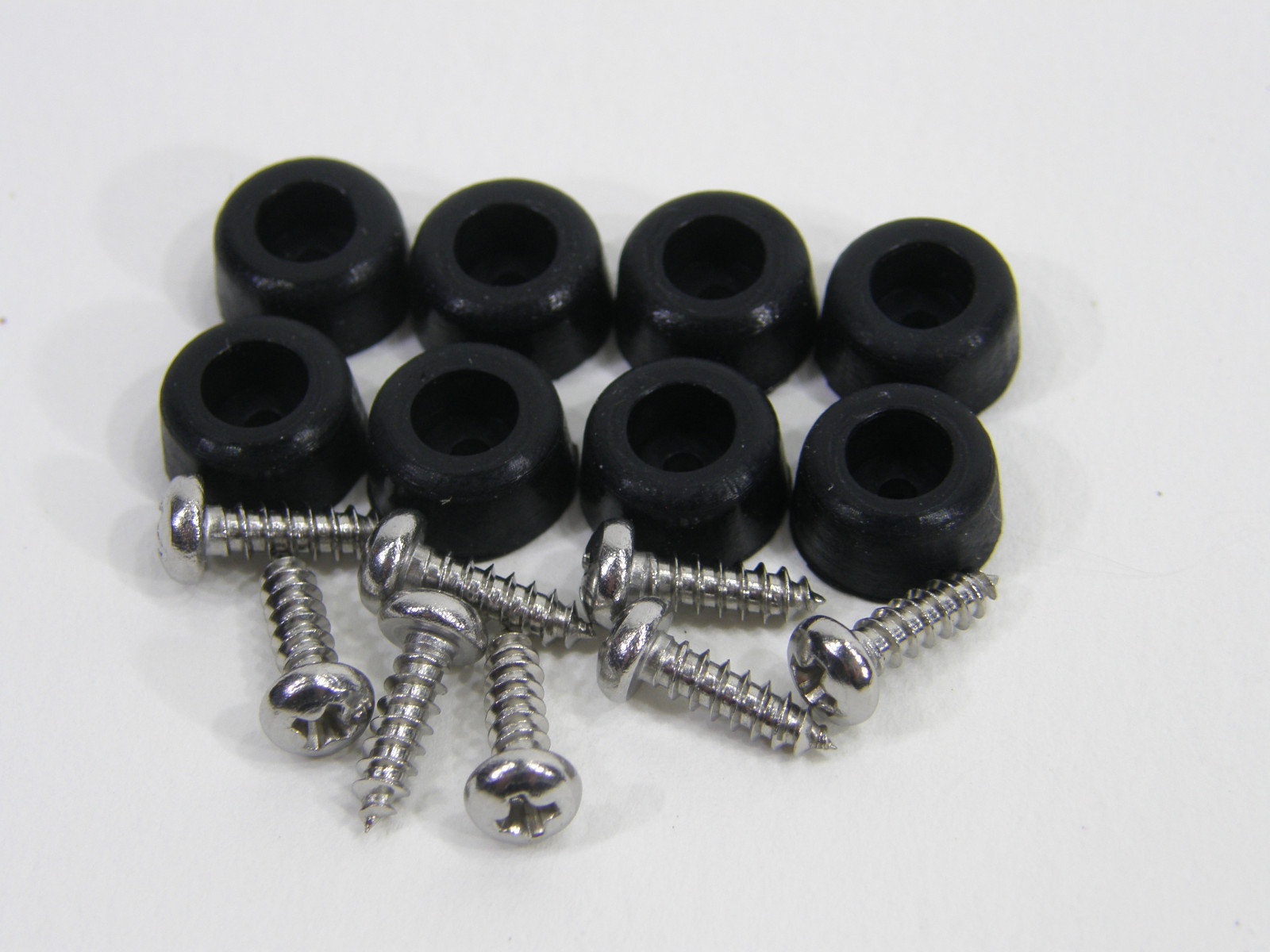 Extra Small 3/8" DIA Rubber Bumpers with Stainless Steel Screws (Black or Clear)