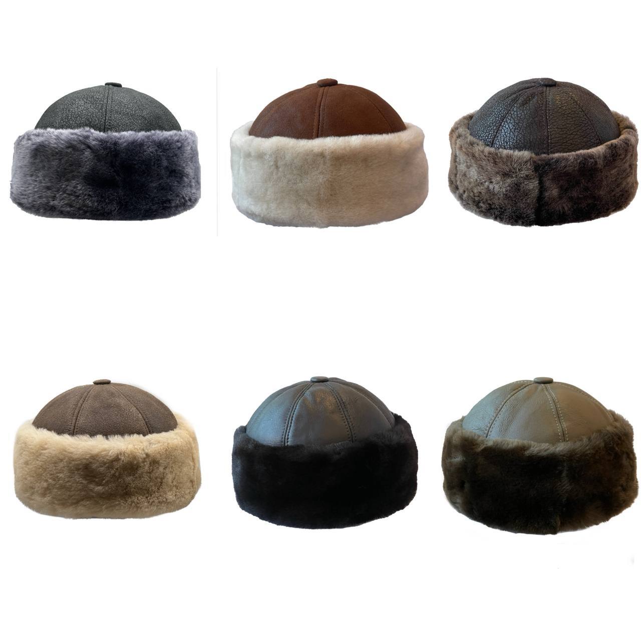 Real Shearling Sheepskin Winter  Hat | Fur Beanie Leather Skull Hat
