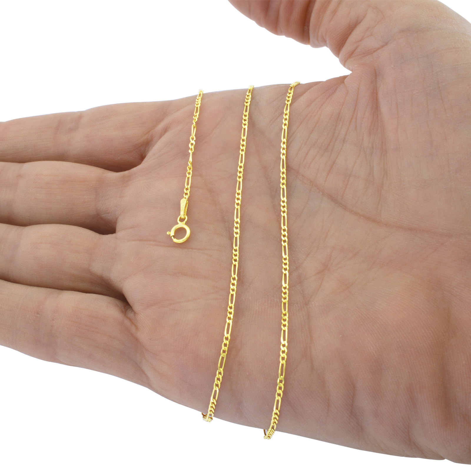 10K Real Yellow Gold 2mm-9mm Figaro Chain Link Pendant Necklace Bracelet 7"- 30"