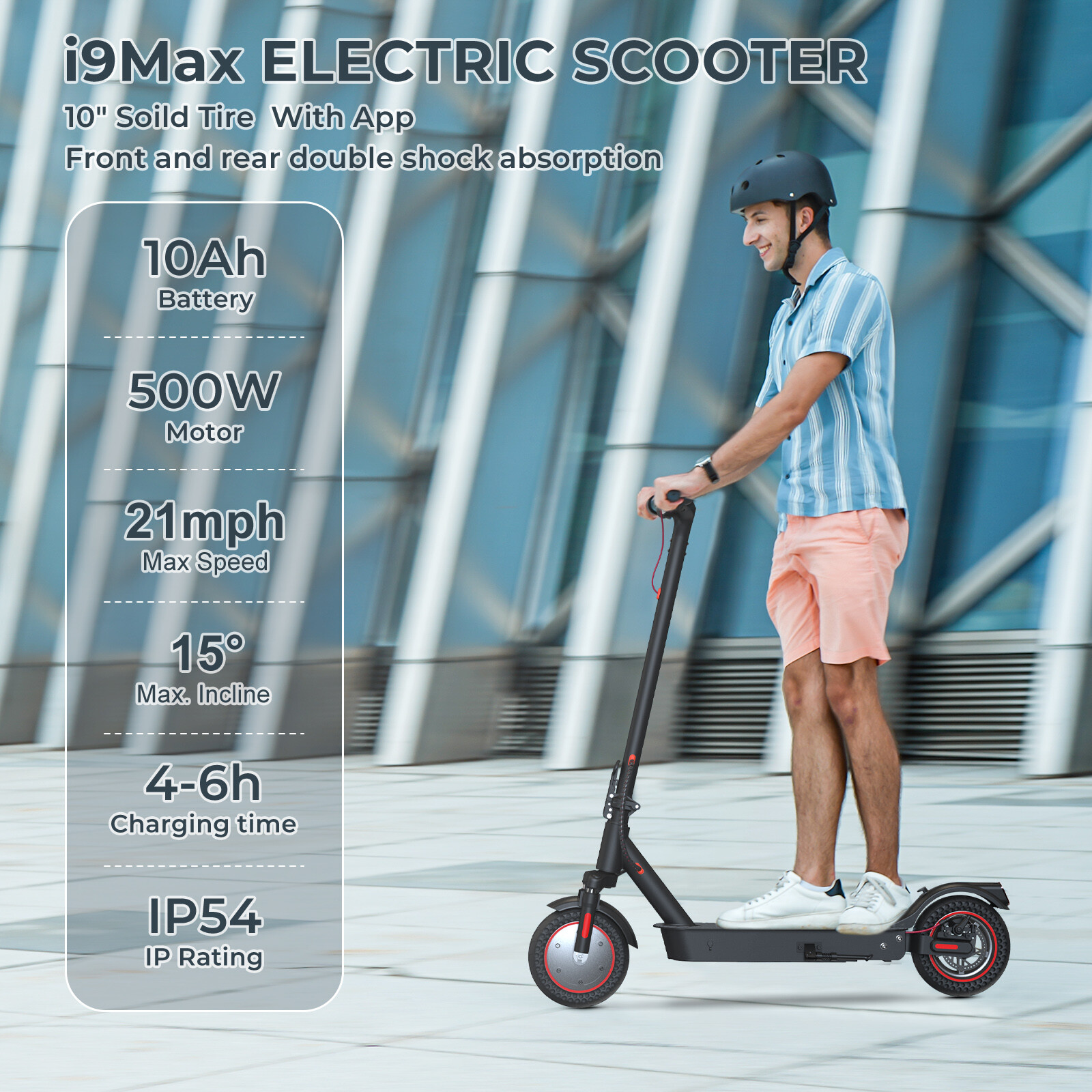 iScooter i9MAX Electric Scooter 21MPH 10Ah Latest Upgrades Foldable E-scooter