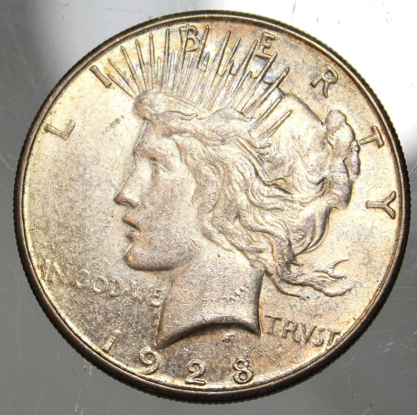 1928 S Peace Silver Dollar - Nice AU  !!