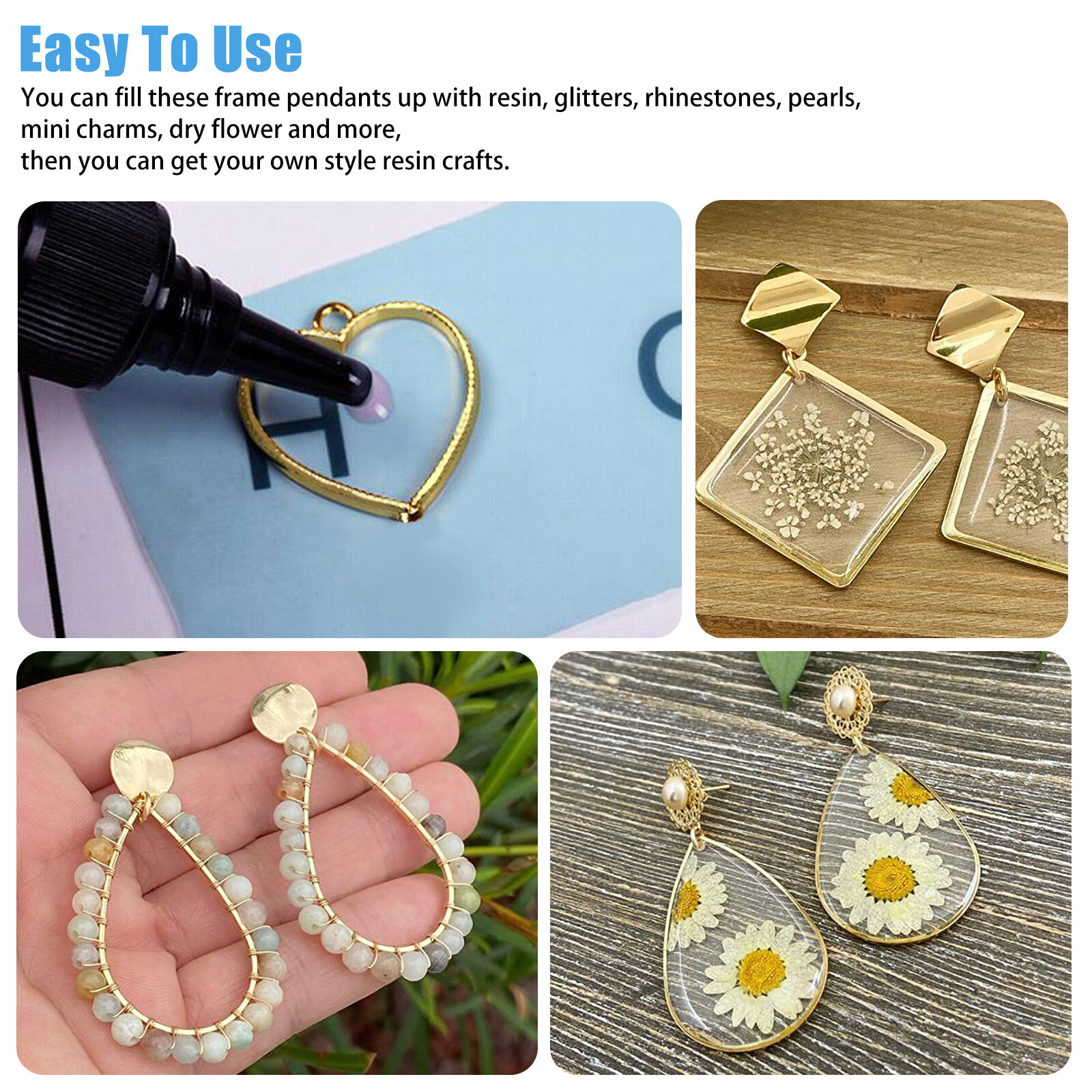 Silicone Resin Mold Jewelry Pendant Mould DIY Making Casting Epoxy Craft Tool US