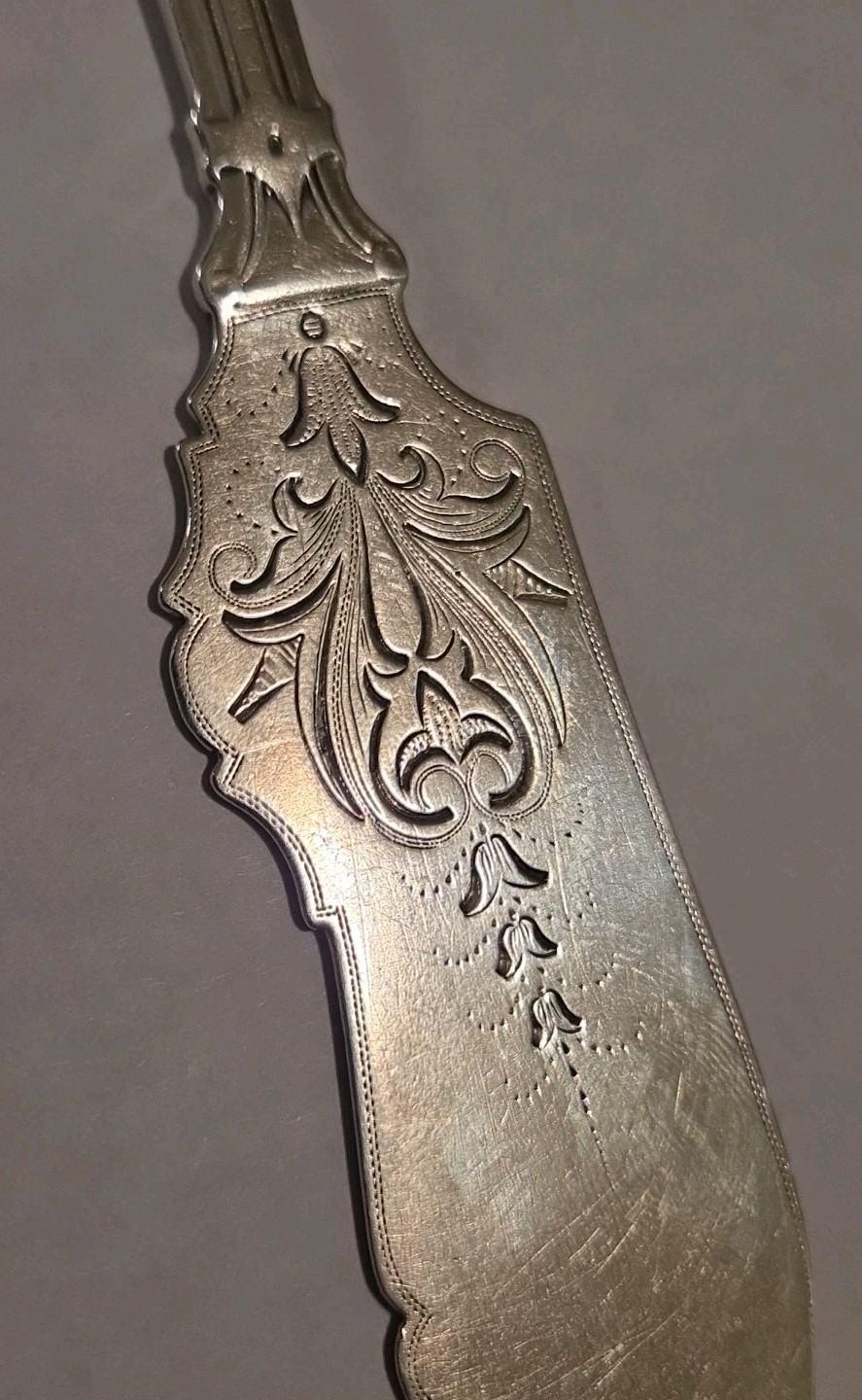 Robbins Clark & Biddle Silver Serving Knife 19th C Philadelphia