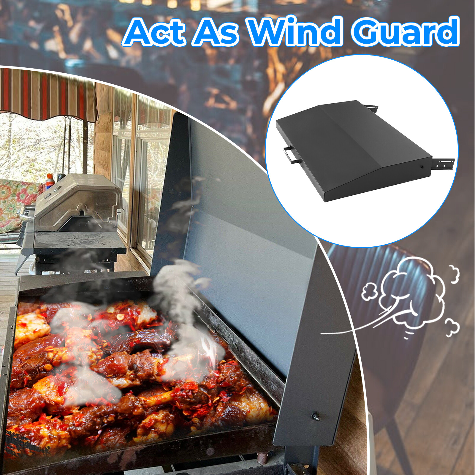 Hinged Lid for Blackstone 36 inch Griddle with Rear Grease Collection - Black