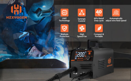 HZXVOGEN 3 in 1 MIG Welder 200Amp Flux MIG/lift TIG/MMA Welding Machine 110V