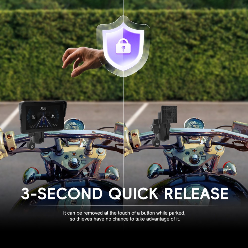 5" Apple CarPlay Android Auto Portable Screen Waterproof Navigator Motorcycle