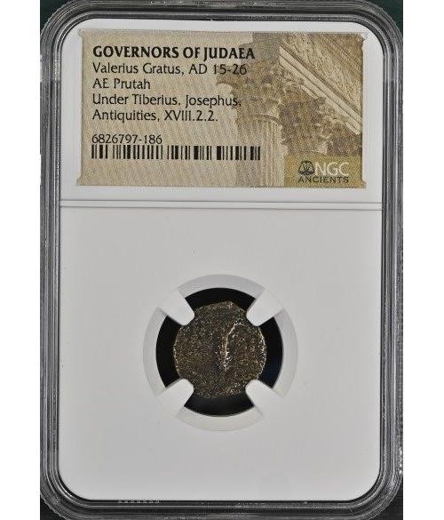 Ancient Coin - Valerius Gratus, Roman Prefect of Judaea, 15-26 CE (NGC Slab)