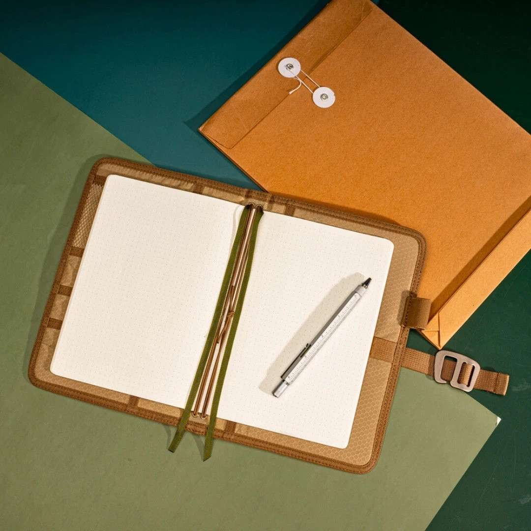 Lochby Field Journal Olive A5 Planner Cover | Water Resistant Waxed Canvas |