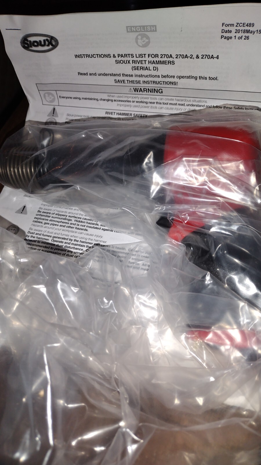 NEW SIOUX 270A PNEUMATIC AIR RIVET GUN RIVETER