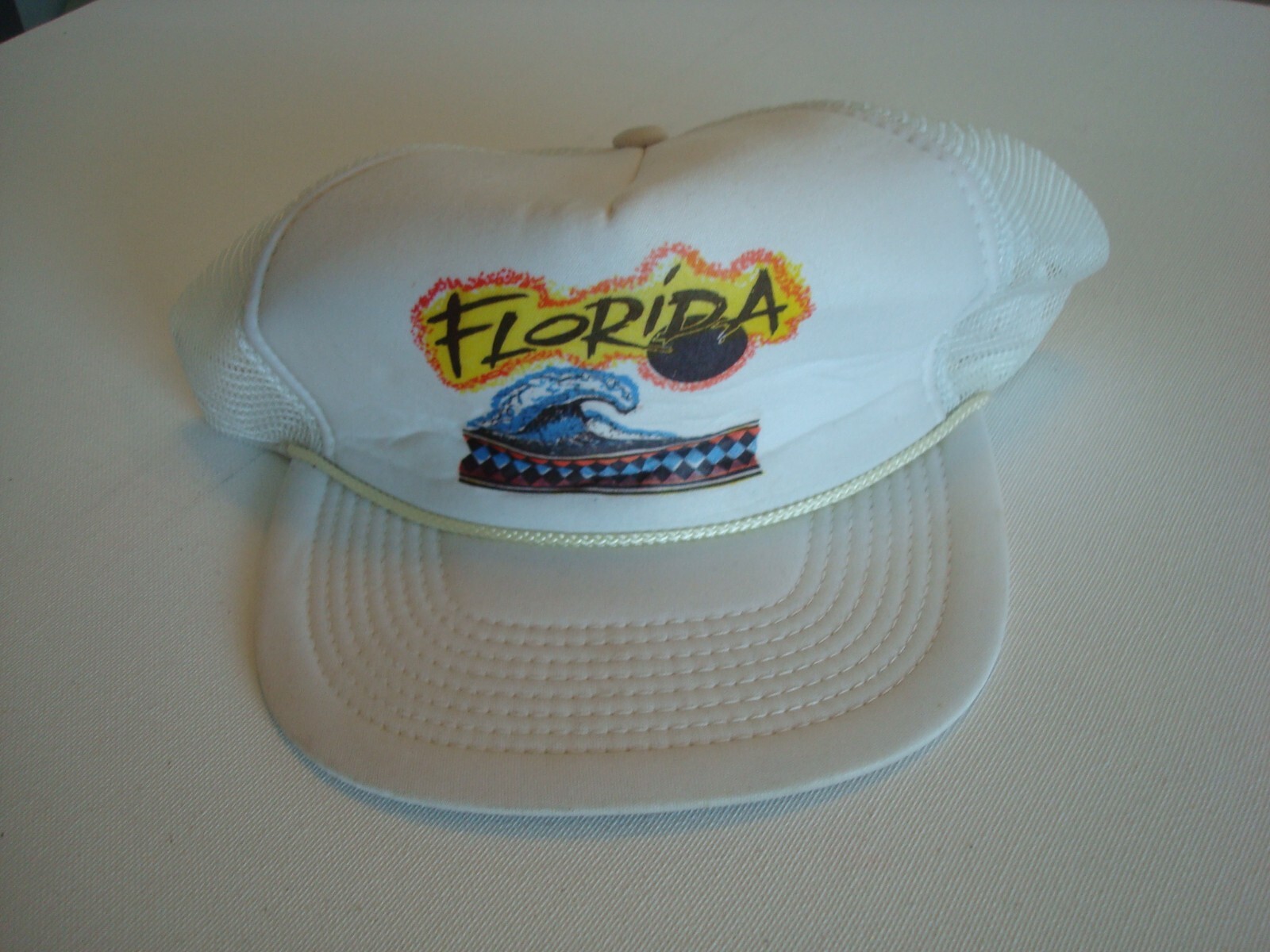 FLORIDA NOVELTY TRUCKER BEACH GOLF SNAPBACK DEADSTOCK HAT CAP VINTAGE P1
