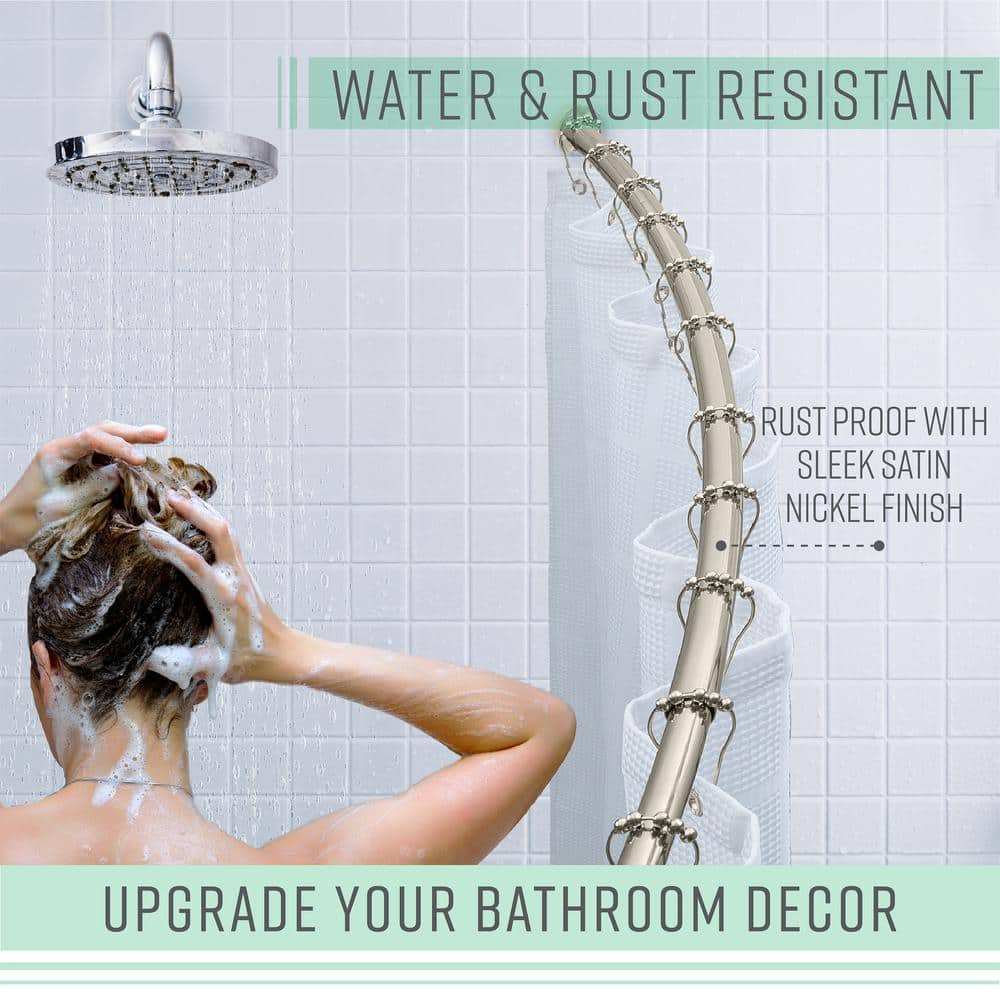 Curved Wall Mounted Rod in Satin Nickel