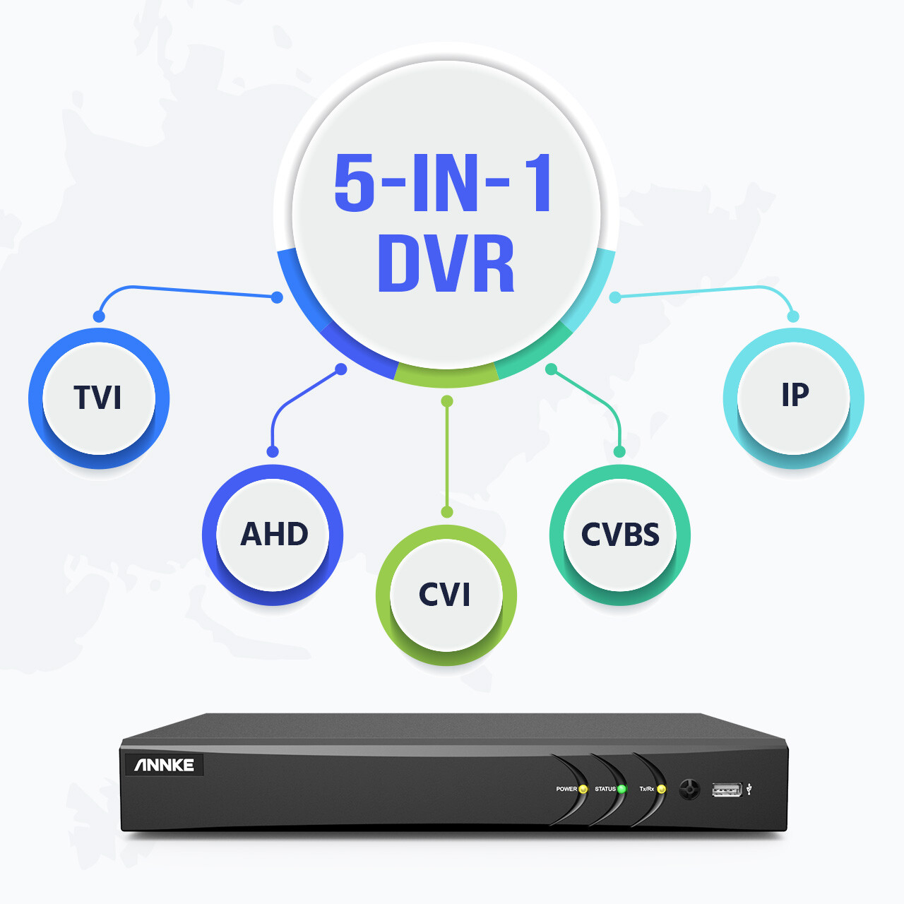 ANNKE 5IN1 4K 8MP 8CH DVR Video for CCTV Security Camera System AI Motion H.265+