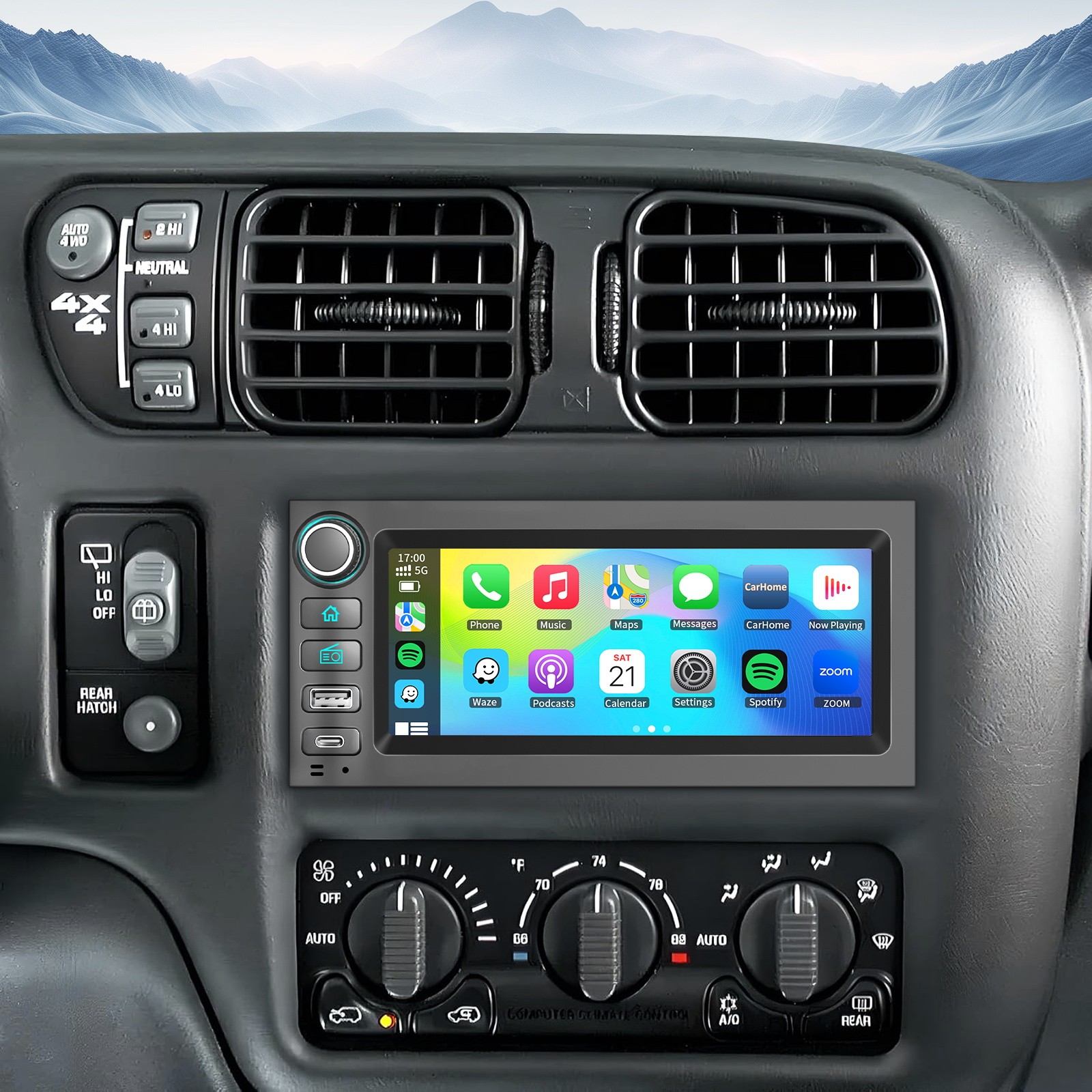 Plug play For GMC Jimmy Sonoma 1998-2001 Apple Carplay Car Stereo Radio GPS Navi