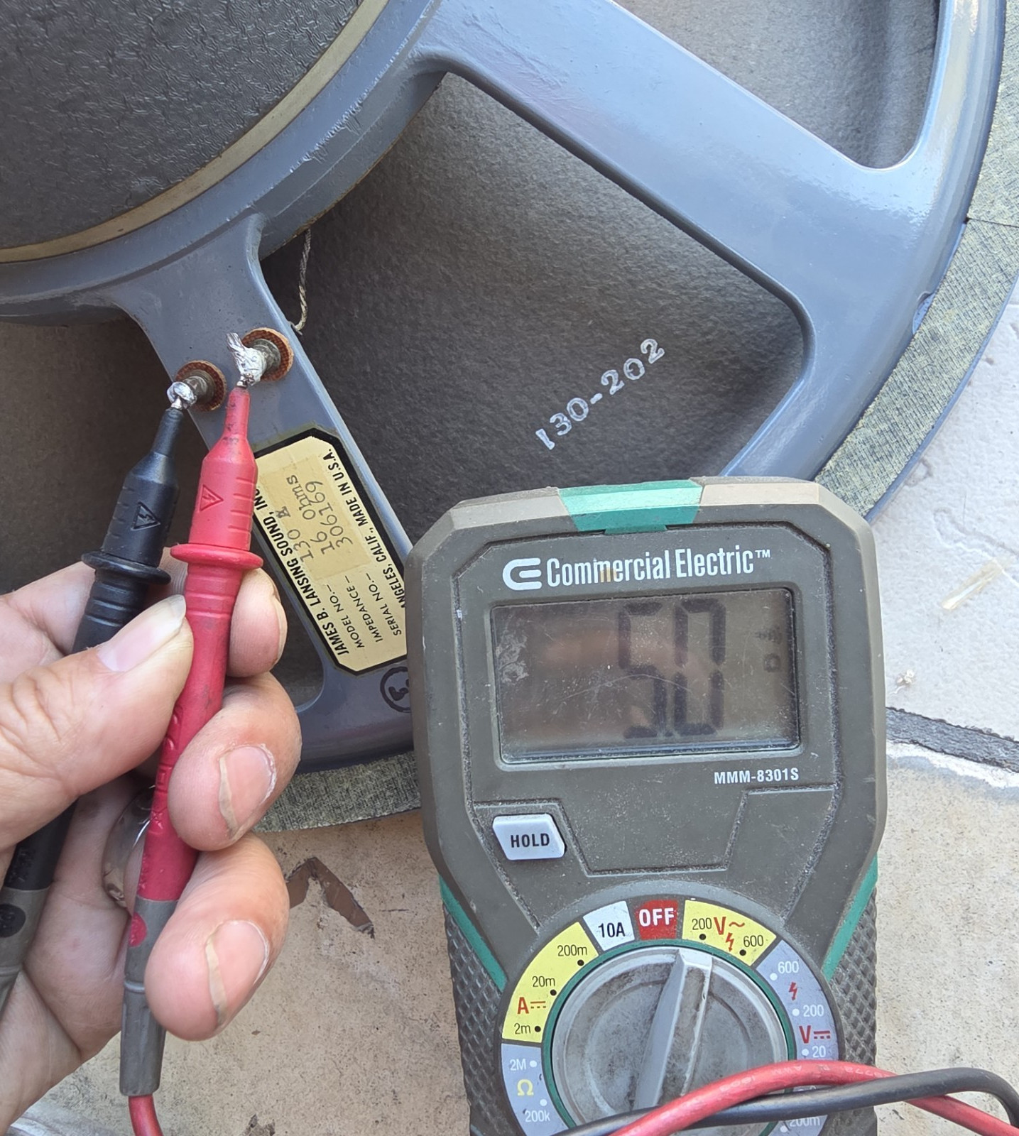 JIM LANSING JBL 130A 16 Ohm SINGLE Speaker - Working