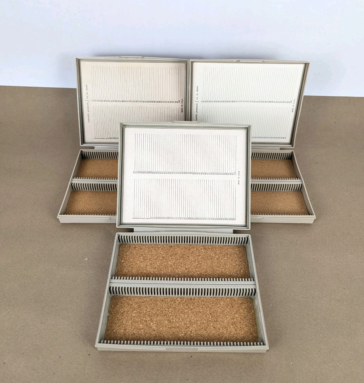 VTG 3x Scientific Products 100 Microscope Slide Storage Box Holder Organizer USA