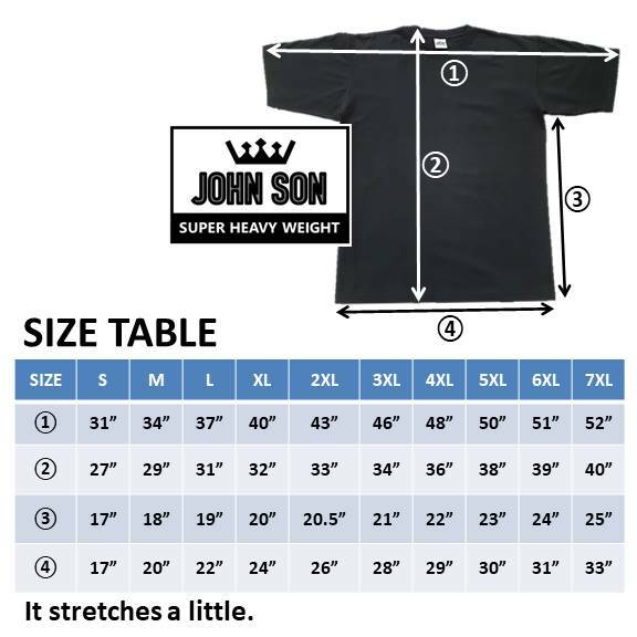 Plain T-shirts Round Neck [JOHN SON] Super Heavy Weight[S~7XL] Big Size [Single]