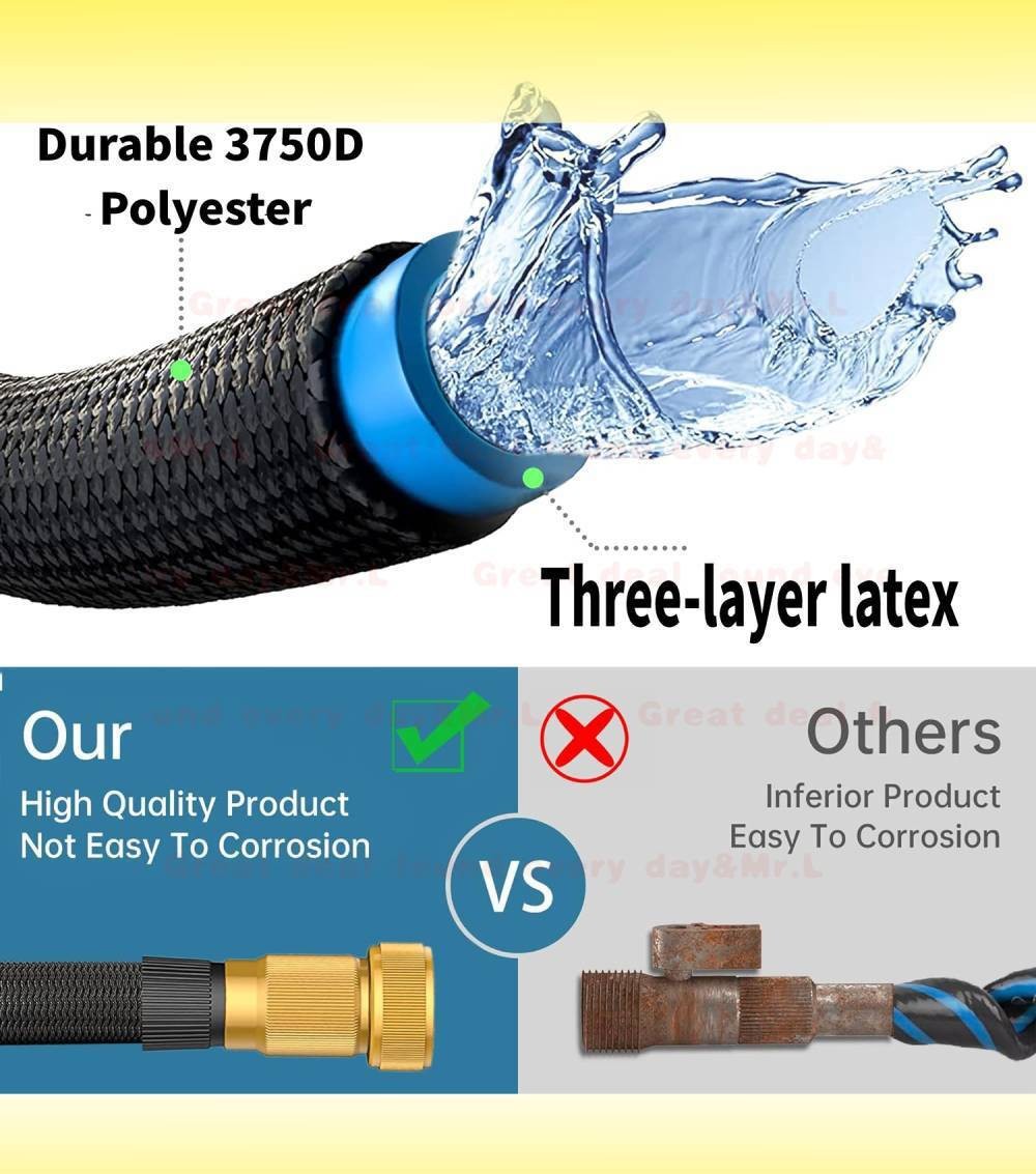 50FT 100FT 4X Stronger Deluxe Heavy Duty Expandable Flexible Garden Water Hose