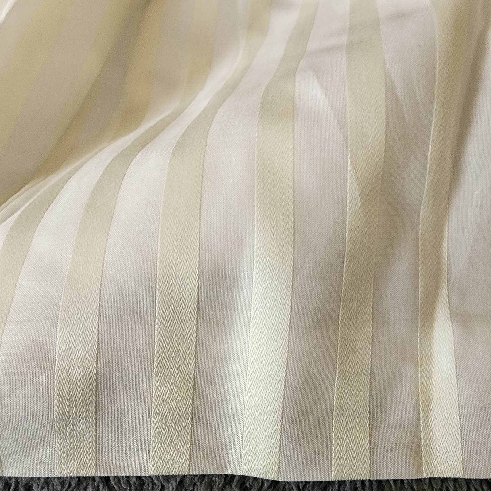 Anichini Euro Bed Skirt Set - 2x-82"x20" 1x-64"x20" Cream Striped Damask USA