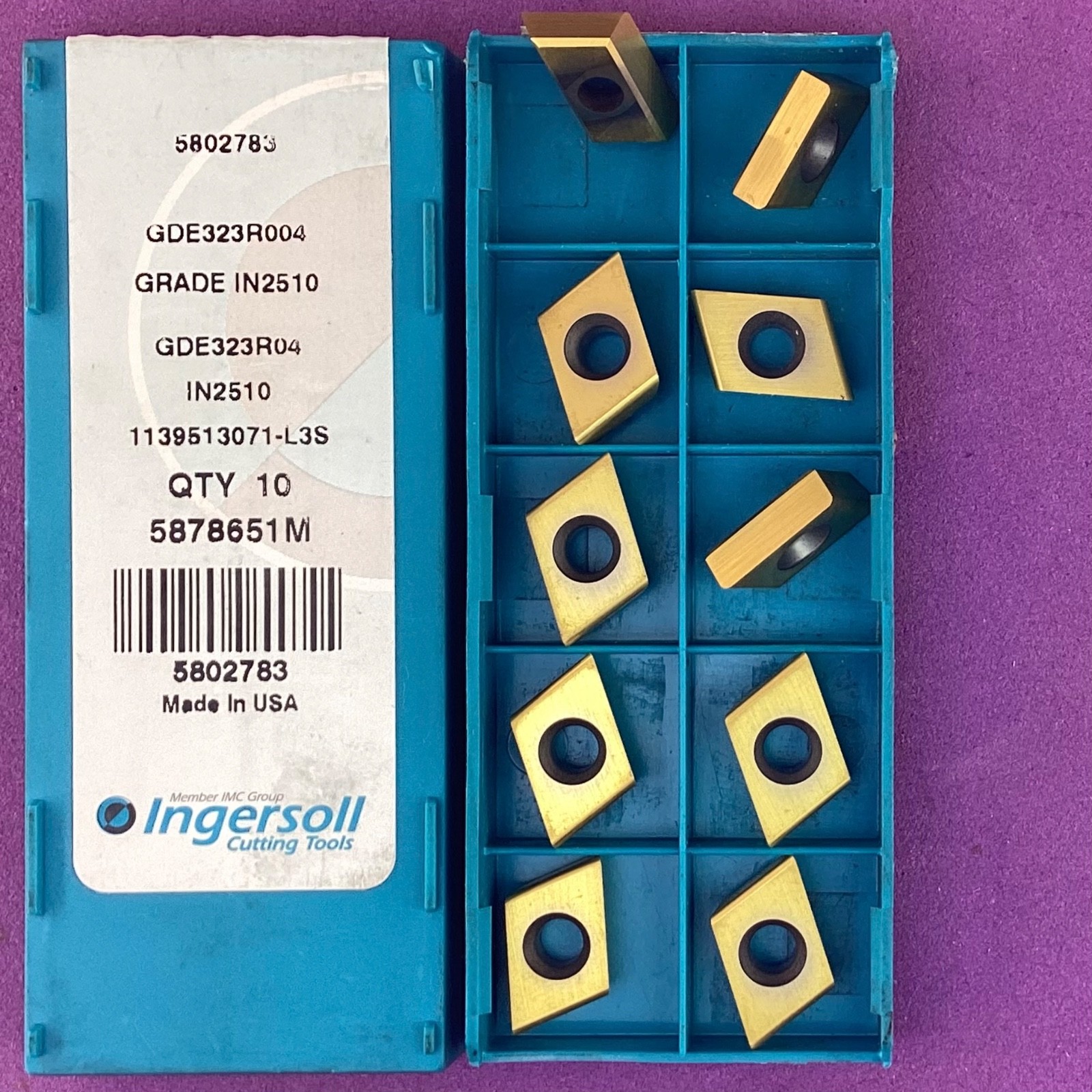 10pc   INGERSOLL  GDE 323 R004   Carbide Milling Inserts; IN2510🎯 Machinist