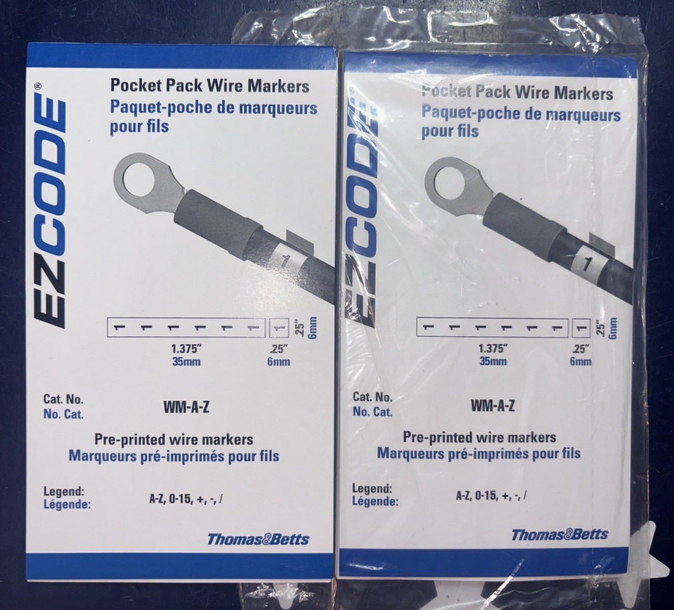 Two T&B WM-A-Z Preprinted Wire Marker Book #0-15 A-Z   10 Page Book    TWO BOOKS