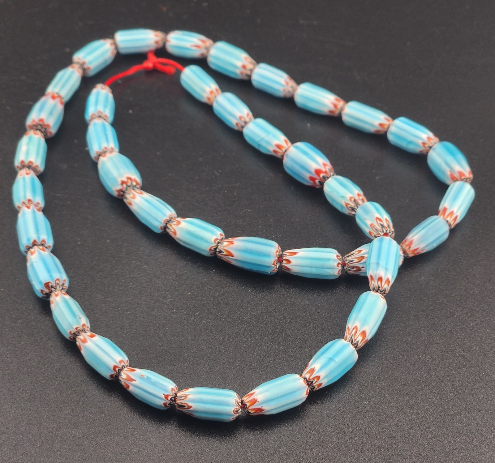 Vintage Venetian Style Chevron Trade Beads 7mm Beautiful Strings