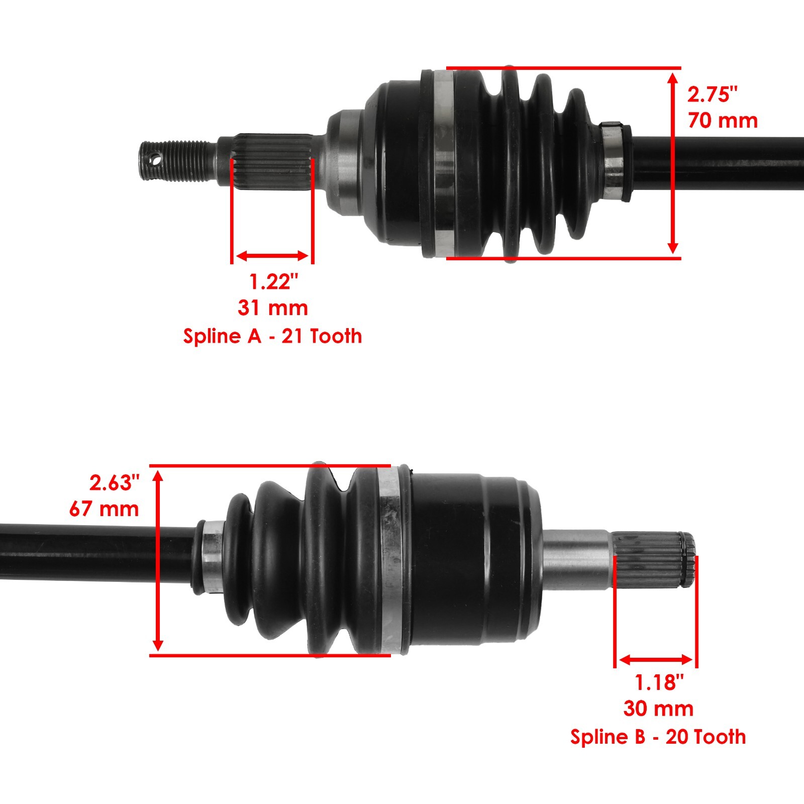 Front Right And Left CV Joint Axle for Honda TRX400FW Foreman 400 4X4 1995-2001