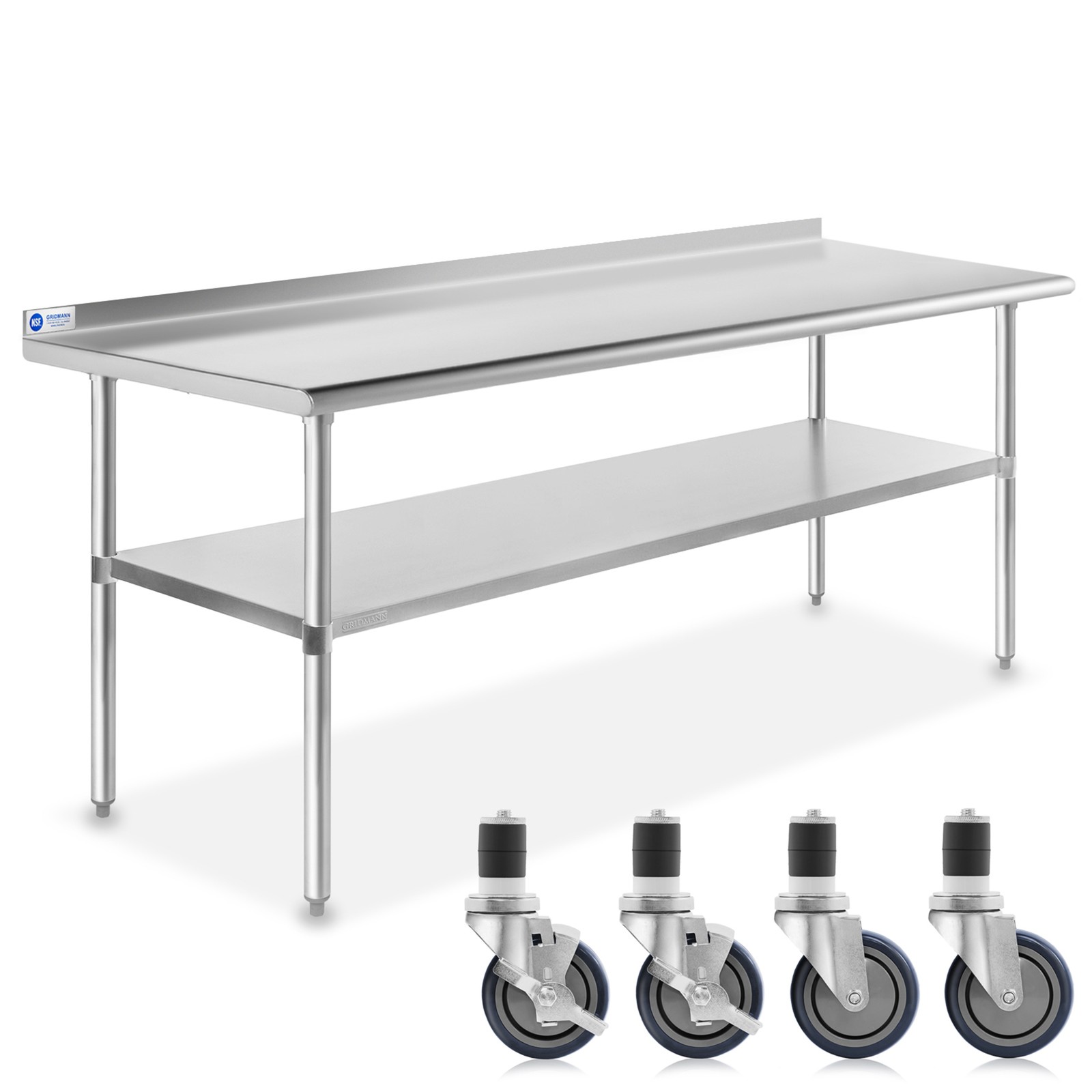 Stainless Steel 30" x 72" NSF Kitchen Restaurant Prep Table w Backsplash Casters