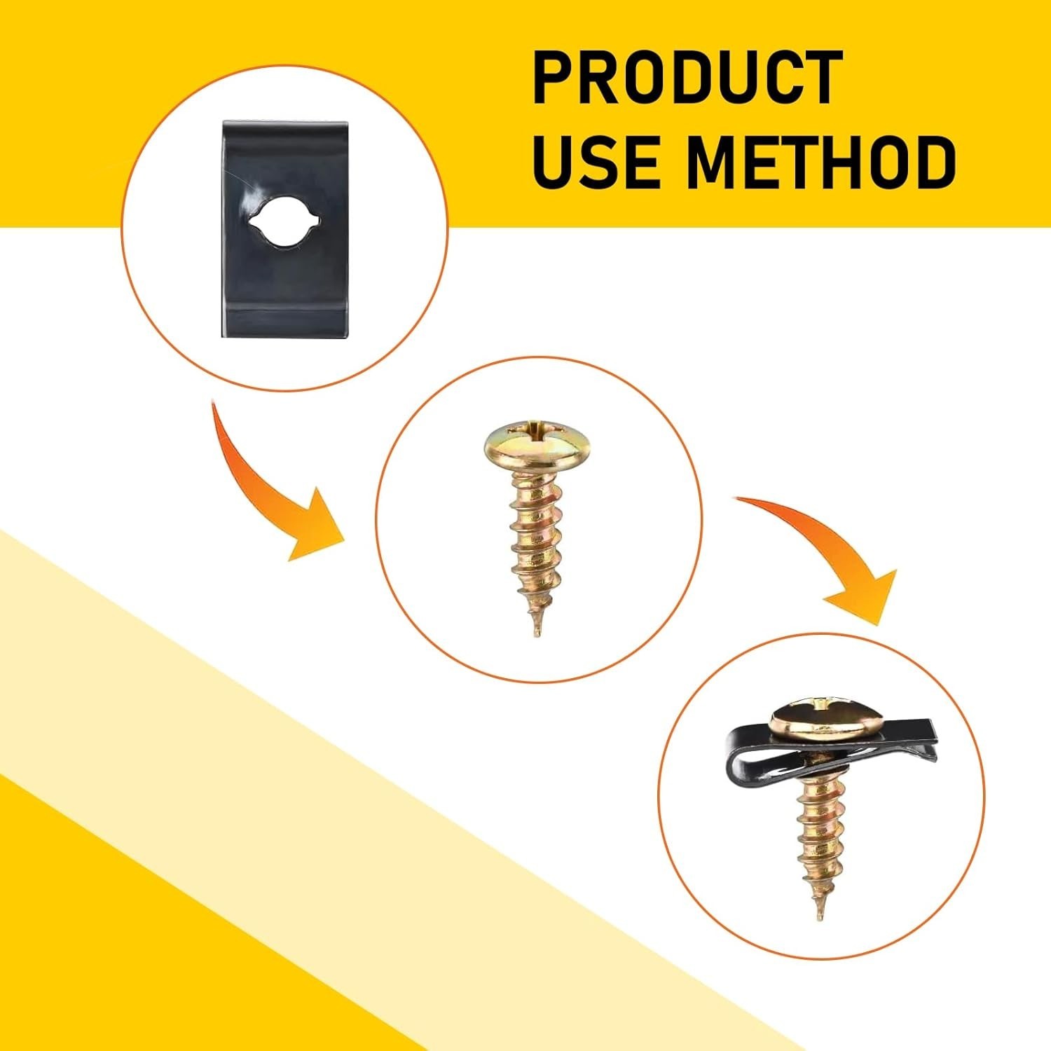 170 Pcs Car Screw Assortment Kit with Metal U Clips for Vehicle Interior and ...