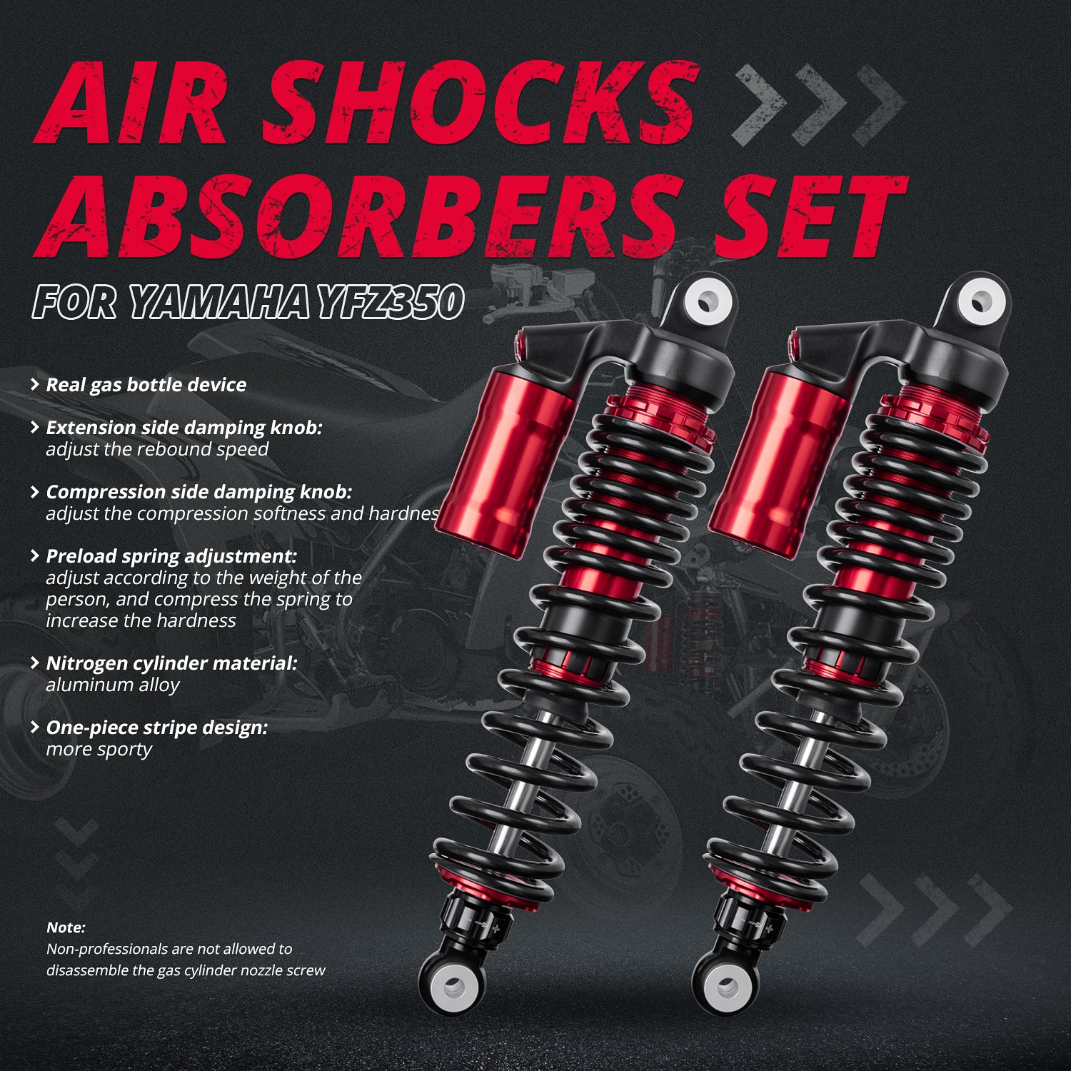 PAIR For Yamaha Raptor 700R 700 660R Front Shocks Absorbers Stage 5 Upgraded