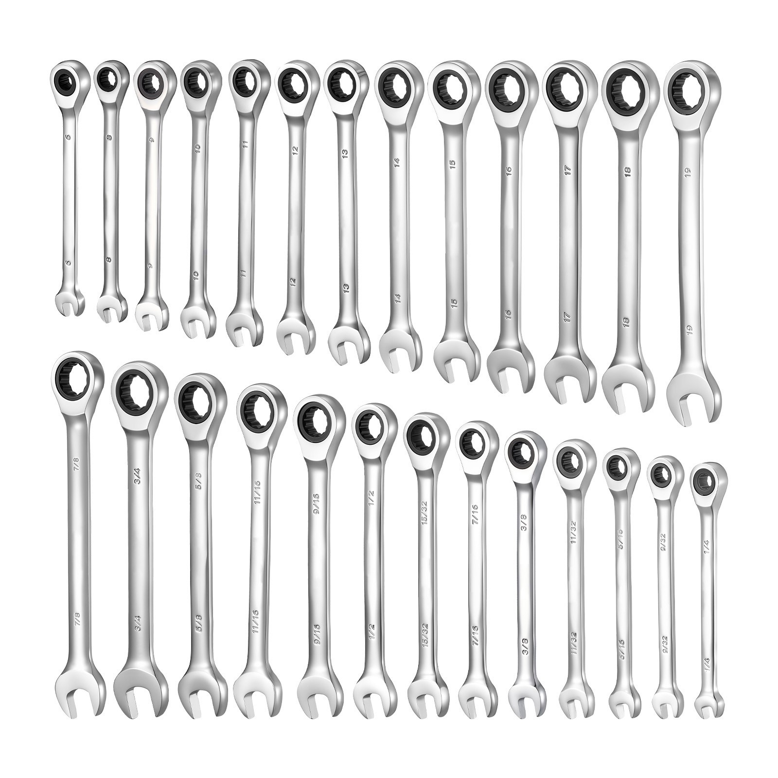 Uimoso 26-Piece Ratcheting Wrench Set for SAE and Metric Repairs