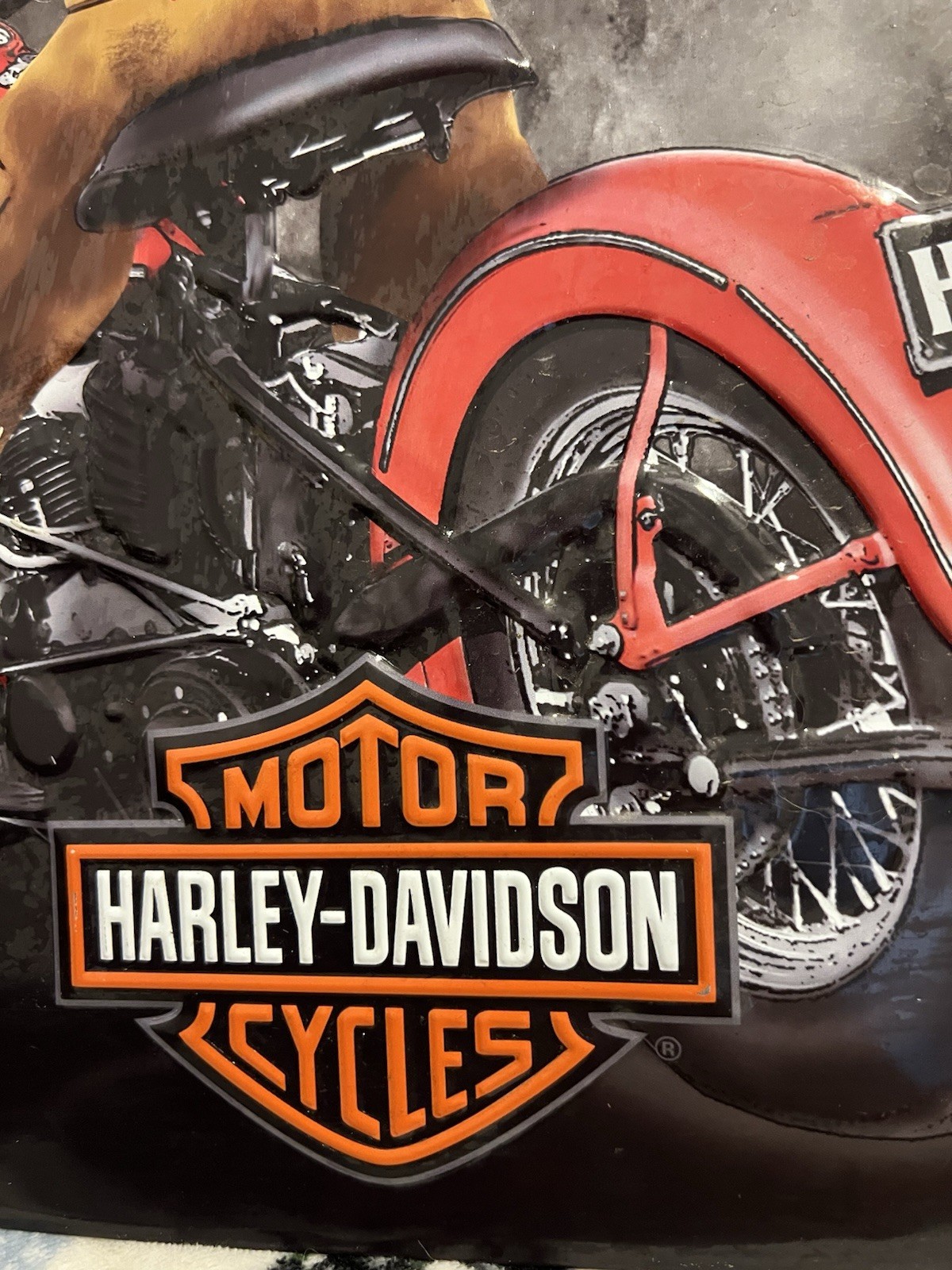 Harley-Davidson® Smokin Hot Fire-fighter Babe Embossed Tin Sign (13x15) 2010951