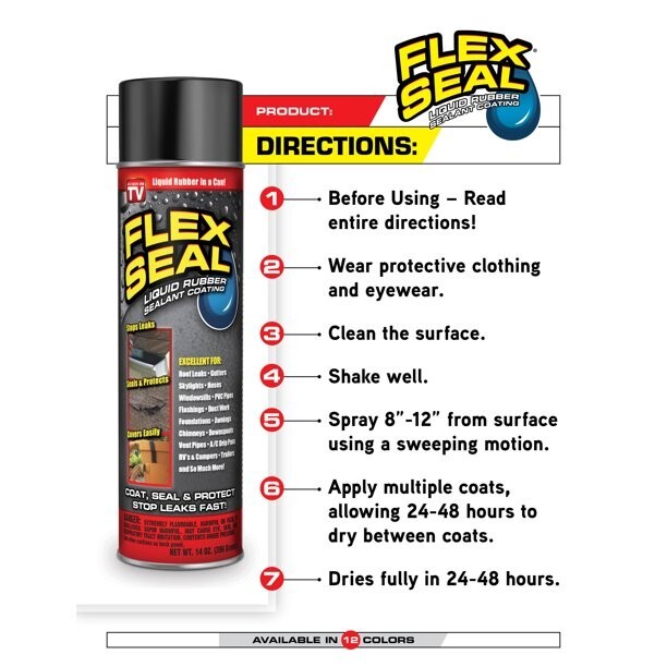 Flex Seal Spray BLACK Liquid Rubber Sealant Coating, 14 oz NEW! Free Shipping