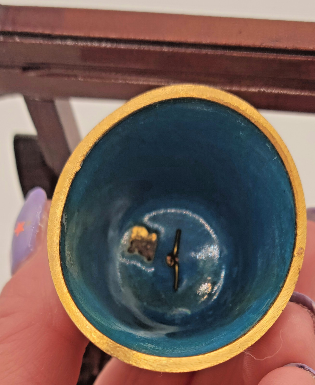 Chinese Cloisonne Graduated Musical Bell Set on Wood Carved Stand FREE SHIP